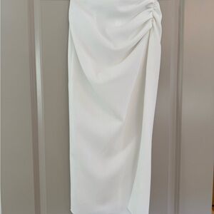 Elegant White Ruched Skirt
